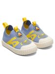 Ducky Toddlers First Step Slip-On Sneakers for Kids Boys, Lightweight Breathable, Rubber Outer Sole, Sky Blue & Yellow (9 Months)