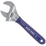 KLEIN TOOLS Adjustable Wrench with Extra-Wide Jaw, 8-Inch D509-8, Blue