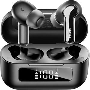 TOZO New Version Hybrid Active Noise Cancelling Wireless Earbuds,6 Mics ENC Clear Call,55H Long Playtime,32 Preset EQs via APP,Bluetooth 5.3 Headset,IPX8 Waterproof,in-Ear Headphones with LED Display