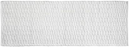 mDesign Soft 100% Cotton Luxury Hotel-Style Rectangular Spa Mat Rug, Plush Water Absorbent, Diamond Design - for Bathroom Vanity, Bathtub/Shower, Machine Washable - Long Runner, 60" x 21" - White