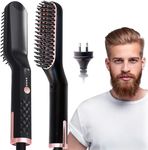 STORM HERO Beard Straightener, 3IN1 Hair Straightener Comb, Comb Straightener with AU Plug, Beard Brush for Man, Hair Straightening Styling Comb, Electric Hair Straightener Brush