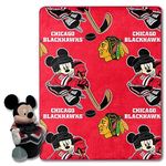 Northwest NHL Chicago Blackhawks Character Hugger Pillow & Silk Touch Throw Blanket Set, 40" x 50", Mickey Mouse