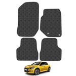 Car Mats for Peugeot 208 (2020+) Tailored Fit Rubber Floor Mat Set Accessory Black Custom Fitted 4 Pieces with Clips - Anti-Slip Backing, Heavy Duty & Waterproof…