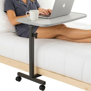 Vive Compact Overbed Table - Over Hospital Bed Tray - Rolling for Home Use or Medical - Adjustable Height, Tilt Top and Swivel Wheels - for Reading, Laptop, Eating, Bedridden, Elderly and Seniors