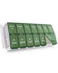 TookMag Pill Organizer 2 Times a Day Weekly, Easy Fill AM PM Pill Box, Large Capacity 7 Day Pill Cases for Pills/Vitamin/Fish Oil/Supplements (Patent Registered) (Dark green)