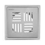 Johnson Ruby 6x6 inches Square Floor Drain | SS304 Grade Floor Trap Jali/Drain Cover| Anti-Rust, Matt/Satin Finish | 2 Year Warranty (T2981S2 - Stainless Steel)