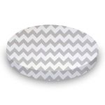 SheetWorld 100% Cotton Percale Round Crib Sheet, Grey Chevron Zigzag, 42 x 42, Made In USA