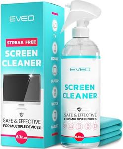 EVEO® Screen Cleaner Spray (Streak-Free) TV Screen Cleaner for Smart TV, LCD, LED, OLED | Computer Screen Cleaner Spray and Wipe Microfiber Cloth for TV, Monitor, Laptop, iPad, Tesla & More - 1 Pack