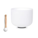 SOUNDELLO White C Note 12 inch Quartz Crystal Singing Bowl, for Healing Mindfulness Meditation Yoga Sound Baths