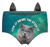 RUNYNXIN Funny low-waisted Ears Underwear - Sexy for Women Gifts, Cat's Ear2, Medium