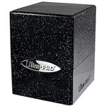 Ultra Pro - Satin Cube 100+ Card Deck Box (Glitter Black) - Protect Your Gaming Cards, Sports Cards or Collectible Cards In Stylish Glitter Deck Box, Perfect for Safe Traveling