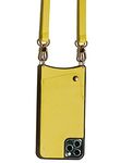 Aux Barcelona Collection | Vegan Leather Phone Case for iPhones | Compatible with iPhone 11/11 Pro/11Pro Max only | with Detachable Crossbody Strap (Yellow, iPhone 11 Pro Max)