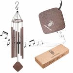 BLESSEDLAND Premium Wind Chimes-6 Hollow Aluminum Tubes, 28" Wind Chime for Garden,Yard,Patio and Home Decoration (Copper Vein)