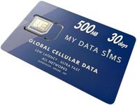 My Data Sims Prepaid SIM Card, 500 MB/30 Days, Data Only SIM Card, 4G LTE & 5G on Verizon, T Mobile & ATT Network, USA to International Coverage, for Unlocked Phone, Security Camera, Any IoT Device