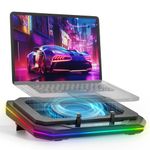 OImaster Gaming Laptop Cooling Pad with Powerful Turbofan (3500 RPM) RGB 12"-19" Laptop Cooler Stand 3 USB HUB Ergonomics Adjustable 2 Height for Office Notebook Laptop