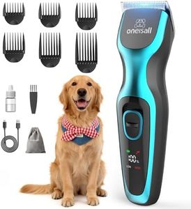 oneisall Dog Clippers Professional for Thick Hair, Heavy-Duty Dog Grooming Clippers with Detachable Metal Blade, Cordless Pet Shaver for Cockapoo Poodles