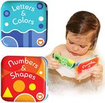 BabyBibi Floating Baby Bath Books - Bath Books for Babies, Infants - Waterproof, Mold-Free Bath Toys for Learning & Early Education (Set of 2 - Alphabet & Numbers Books)