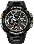 V2A Resin Analogue - Digital Men Watch (Black Dial Black Colored Strap), Black Band