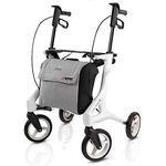 Topro Pegasus Ultra lightweight Carbon Fibre Folding Rollator Walker Walking frame (White)