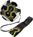 Soccer/Volleyball/Rugby Trainer, Football Kick Throw Solo Practice Training Aid Control Skills Adjustable Waist Belt for Kids Adults (black)