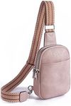 Telena Sling Bag for Women Vegan Leather Fanny Pack Crossbody Bags Chest Bag for Women Pink