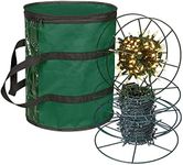ProPik Christmas Light Storage Bag | Holiday Light Storage Organizer with 3 Metal Reels for Tree Lights & Extension Cords Constructed of Durable 600D Oxford Material with Clear PVC Window (Green)