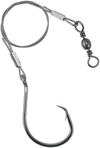 Dr.Fish 30 Pack Circle Hooks Rigs 12" Snelled Fishing Hooks Octopus Circle Hooks with Leaders Catfish Hook Rigs Stainless Steel Wire Saltwater Surf Fishing Striper Snapper Flounder 10/0