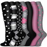 CTHH 7 Pairs Graduated Copper Compression Socks Women & Men Circulation 20-30 mmHg-Best for Running,Nurse,Travel,Cycling