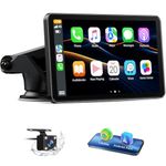 LAMTTO 7 inch Carplay Screen for Apple Carplay Android Auto Wireless,1080P Backup Camera, Mirror Link, Live Navigation, Siri G00gle Voice Assistant, Touchscreen, Bluetooth 5.0, AUX, FM