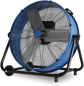GarveeHome 24 in High Velocity Drum Fan, Heavy Duty Industrial Floor Fan with Adjustable 3 Speed 4800-8800 CFM Cooling, for Industrial Commercial Space Garage, Metal Blades/360° Rotation