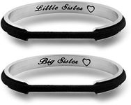 ZuoBao Big Sister Middle Sister Little Sister Bracelet Hait Tie Bracelet Stainless Steel Cuff Bangle Beacelet (View Amazon Detail Page) (Silver-2 Pcs)