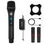 DIGIMORE UHF Wireless Microphone | 36 Channels | 328ft Long Range | Type-C Charging | 8Hrs Battery Life | Perfect for Singing, Karaoke & Live Performances (D-340 Pro)