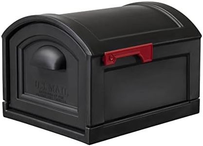 Step2 Town-to-Town XL Post-Mount Mailbox, Weather Resistant, Large Outdoor Mailboxes, Made of Durable Plastic, Easy to Install, USPS T4 Sized Mailbox, Flag Included, Onyx Black