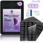 PHIXBEAR PRO UV Jelly Nail Adhesive Tabs Glue Stickers (288pcs), 32X Strong UV Nail Glue for Press Ons, Waterproof Super Sticky Long Lasting, Large 12 Size Easy Remove