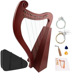 VixxNoxx Lyre Harp, 23 Inches 19-String Zelkova Lyra Harp Kit, Stringed Musical Instruments with Tuning Wrench Gig Bag Instructions Extra Strings for Adults Beginners