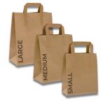 CaterCo Medium Brown Paper Bags with Handles - 250 Pack, 8.5x10x4.5" (25x22x10cm) - Biodegradable Kraft Bags for Food Takeaway, Groceries, Gift, Delivery & Events - Medium - (8.5x10x4.5") - 250 pack