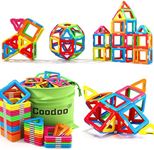 Coodoo Upgraded Magnetic Blocks Tough Tiles STEM Toys for 3+ Year Old Boys and Girls Learning by Playing Games for Toddlers Kids, Compatible with Major Brands Building Blocks - Starter Set