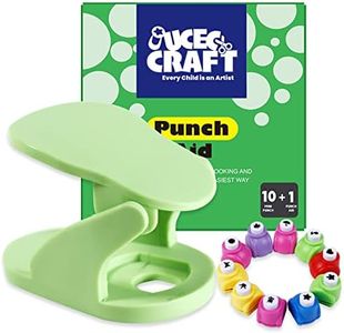 UCEC Hole Punch Shapes Craft Set + Punch Aid, Hole Puncher for Crafts, Hole Puncher for Kids, Craft Supplies for Kids Preschool Child Teacher Office 11pcs