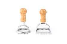 Fox Run Ravioli Cutter Stamps, Round and Square, Set of 2, Makes 2.5" Raviolis