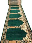 ZARACARPETS; 'can Change The Floor Washable Janamaz Prayer Carpet Rolls for Mosque(Masjid) and Hall Size 4x36 feet Runner 0.5 inch Thickness-Dark Green Mehrab