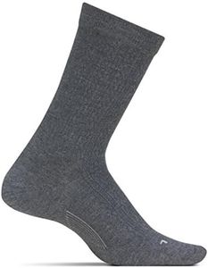 Feetures Everyday Ultra Light Cushion Crew Sock for Women - Moisture-Wicking Socks - Gray, S (1 Pair)
