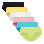 DIVING DEEP Cotton Underwear for Girls, Soft Brief for Women Hipster Panties for Women, Ladies Underpants, Regular and Plus Size, Pack 6 (Multi-11) (XL)