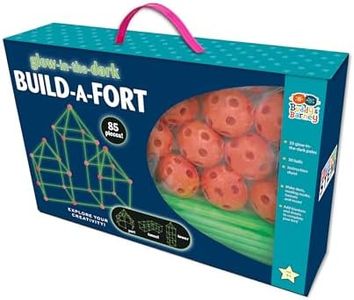Buddy & Barney Glow in the Dark Build a Fort Set, Children's Play Structure, Glow in the Dark Den Building Set, Children's Gifts, Play Tent, Indoor and Outdoor Toys
