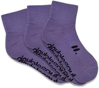 doublesoul Men & Women 3 Pack Quarter Socks, Organic Cotton