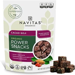 Navitas Organics Superfood Power Snacks, Cacao Goji, 8oz. Bag — Organic, Non-GMO, Gluten-Free