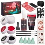 Lictin Halloween Face Paint, with 3 Face and Body Makeup Colours as well as Special Effects Blood Products, Ideal for Zombies, Vampires, Monsters, Cosplay and other Halloween Makeup Looks