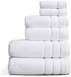 Springtree Home Luxury Turkish Cotton Bath Towels Set | 6-Piece Set | White