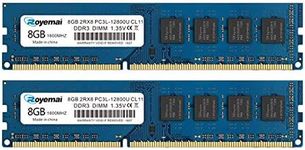 16GB Kit (2X8GB) DDR3 12800 1600 PC3L-12800U 8GB DDR3L Dimm 2Rx8 1.35V/1.5V CL11 Desktop RAM Memory for Desktop Computer