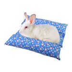 vomvomp Rabbit Cuddle Bed Bunny Snuggle Bed with Two Detachable Pillows for Rabbits Prevent Sore Hock Mat Flop Bed