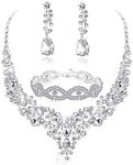 Fiasaso 3pcs Crystal Bridal Jewelry